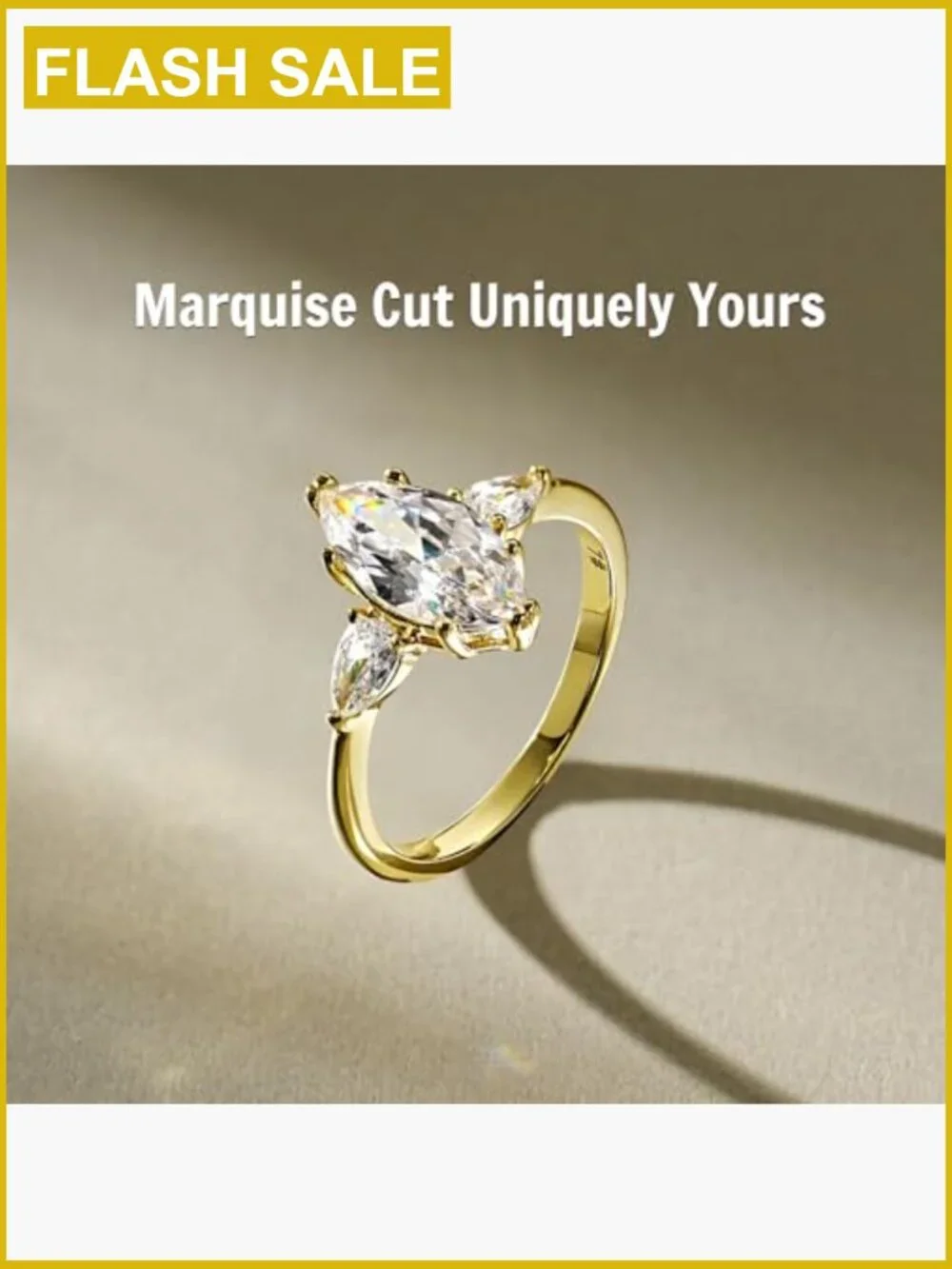 2CT Marquise Cut CZ Engagement Ring Sterling Silver Solitaire Ring Promise Ring